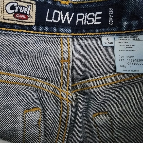 CRUEL GIRL LOW RISE RELAXED X-LONG DENIM JEANS - Picture 6 of 8